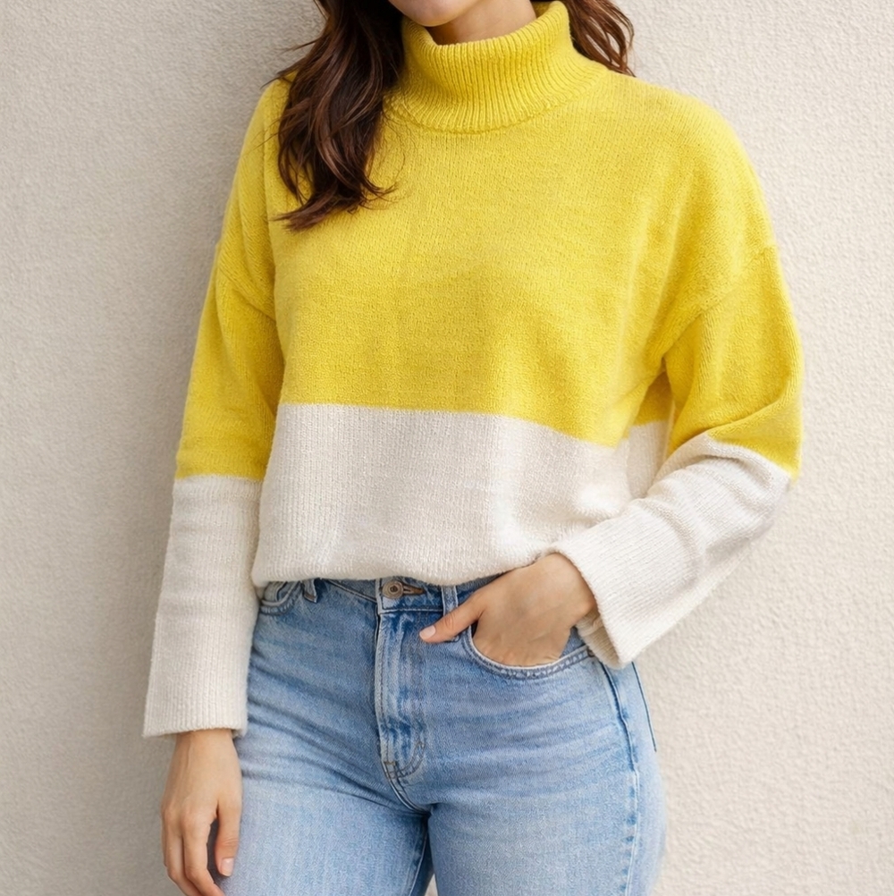 CLICHÉ YELLOW/WHITE SWEATER ✅️